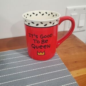 Queen's Red Mug with Crown Design